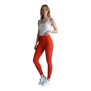 Tory Burch High Leggings XS | Bright Orange Athletic Pants